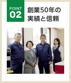 創業50年の実績と信頼